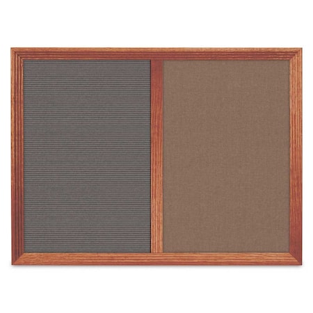 United Visual Products Enclosed Corkboard, 1 Door, 18"x24", 4" Fra UV3421-BRONZE-PEARL